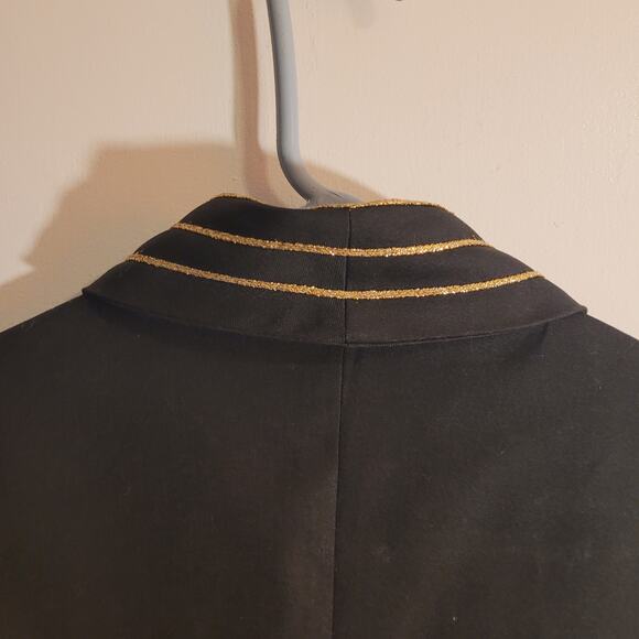 ESCA Black & Gold Glitter Uniform Style Vest Women’s Small Casino Costume Zipper - Picture 13 of 14